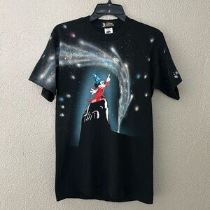 Fantasia Mickey Mouse Vintage TShirt Black Classic Disney Fashions Medium Unisex